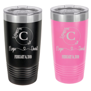 Wedding Tumblers | Personalized Beverage Tumblers | Bride and Groom Gift Set