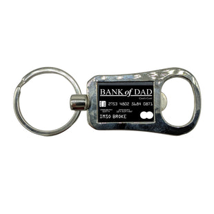 Bottle Opener Keychain - Laser Engraved - Bank of Dad