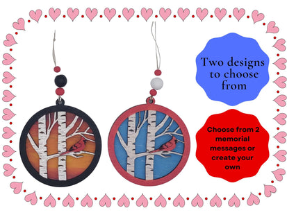 Cardinal Memorial Ornament, In Memory Of Ornament, Personalized for Loss of a Family Member or Friend