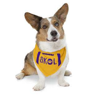 SKOL Dog Bandana Collar | Minnesota Football Bandana | Skol Pet Collar Bandana | Yellow Skol Collar