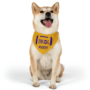 Personalized Skol Collar | SKOL Dog Bandana Collar | Minnesota Football Bandana | Skol Pet Collar Bandana | Yellow Skol Collar