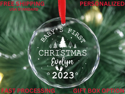 Baby's First Christmas Ornament | Glass Christmas Ornament | Custom Baby Ornament | Personalized Baby Gift | Baby Shower Gift | New Parents