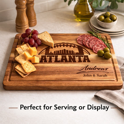 Atlanta cutting board used as serving or charcuterie board