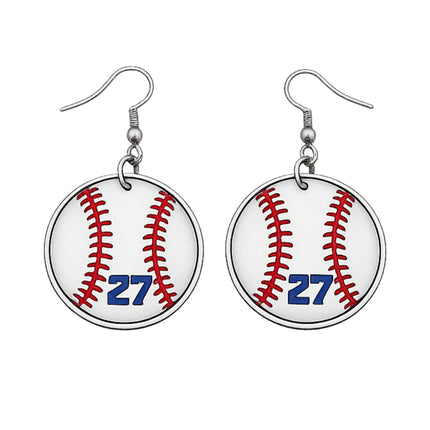 Personalized Baseball Earrings: Custom Team Number & Colors