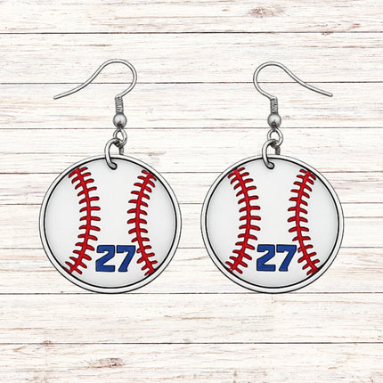 Personalized Baseball Earrings: Custom Team Number & Colors