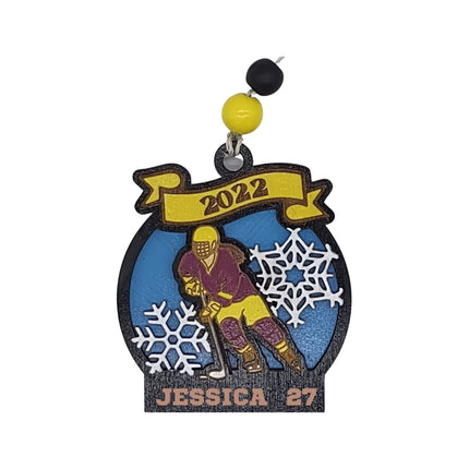 Girls Hockey Personalized Player Ornament | Custom Team Holiday Gift