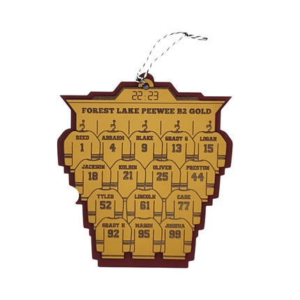 Hockey Jersey Custom Team Ornament | Personalized Hockey Holiday Gift