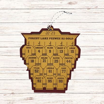 Hockey Jersey Custom Team Ornament | Personalized Hockey Holiday Gift