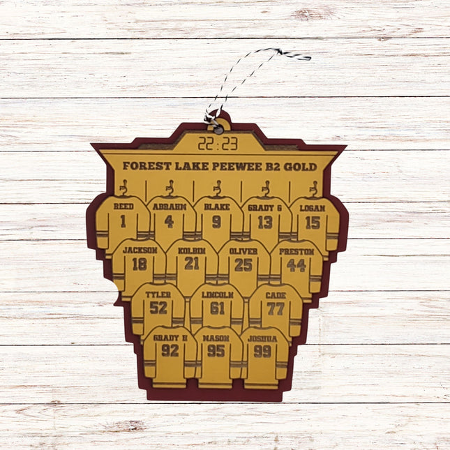 Hockey Jersey Custom Team Ornament | Personalized Hockey Holiday Gift