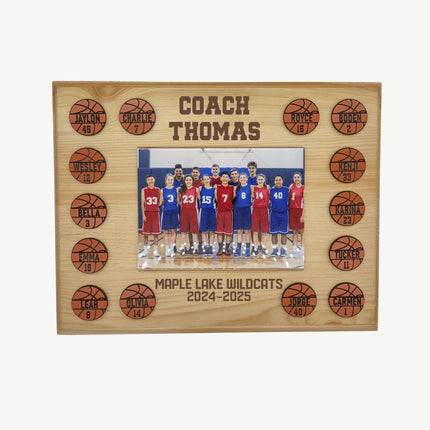 Personalized Basketball Coach Plaque: Custom Team Photo Gift