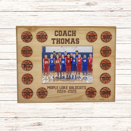 Personalized Basketball Coach Plaque: Custom Team Photo Gift