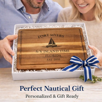 personalized fort myers sailboat cutting board gift ready packaging coastal nautical gift idea