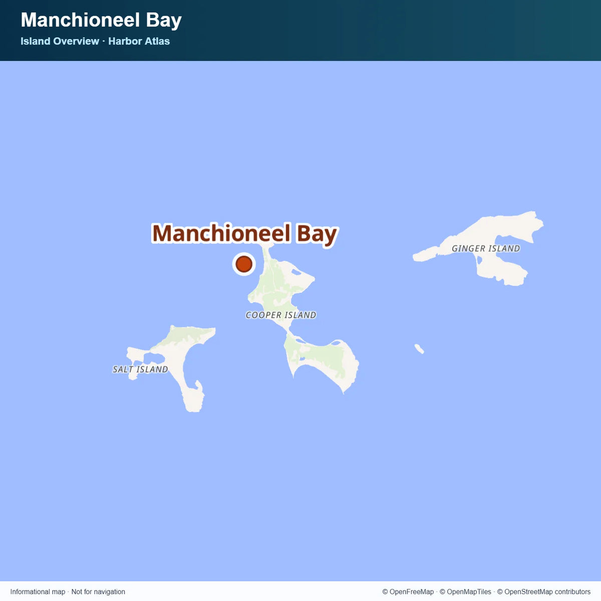 Island Overview Map at Manchioneel Bay.