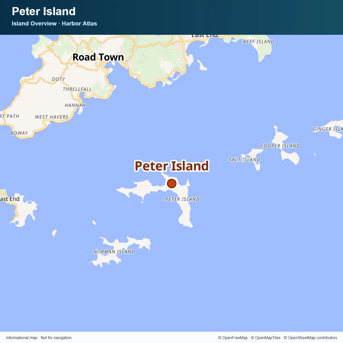 Overview map locating Peter Island in the British Virgin Islands.