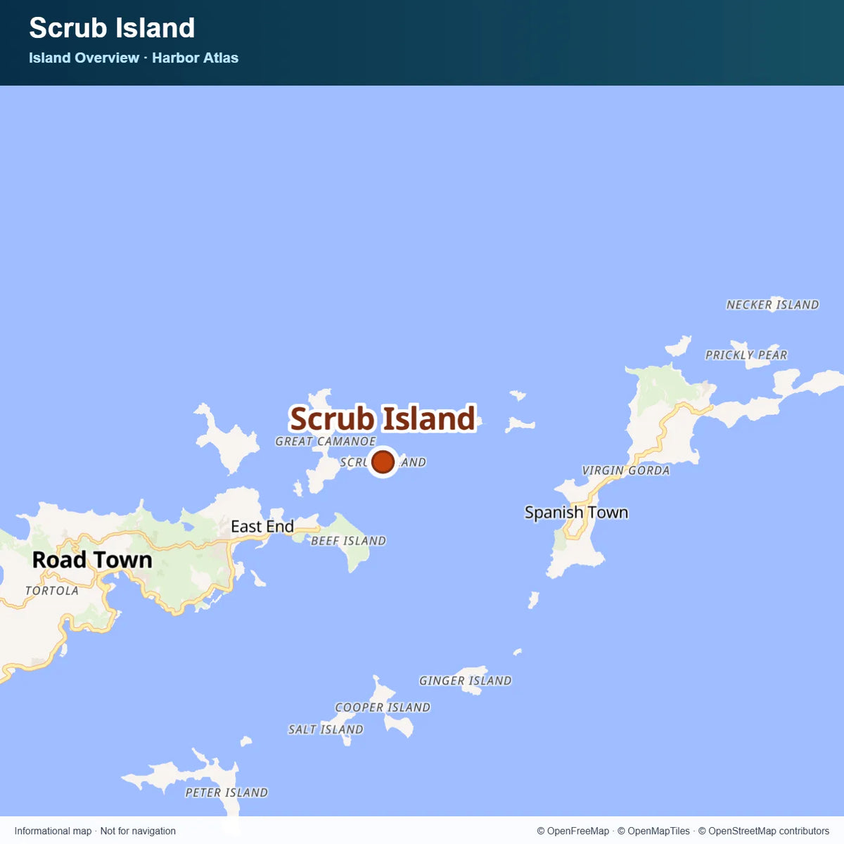 Island Overview Map at Scrub Island.