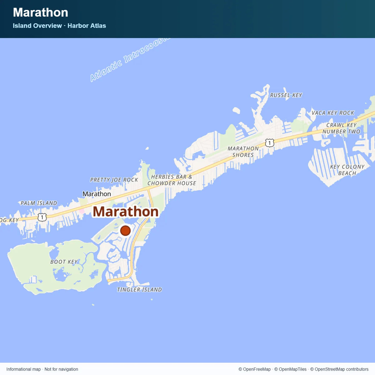 Island Overview Map at Marathon.