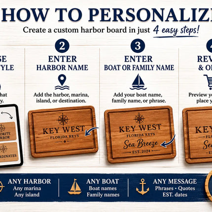 Personalized Harbor Collection Cutting Board