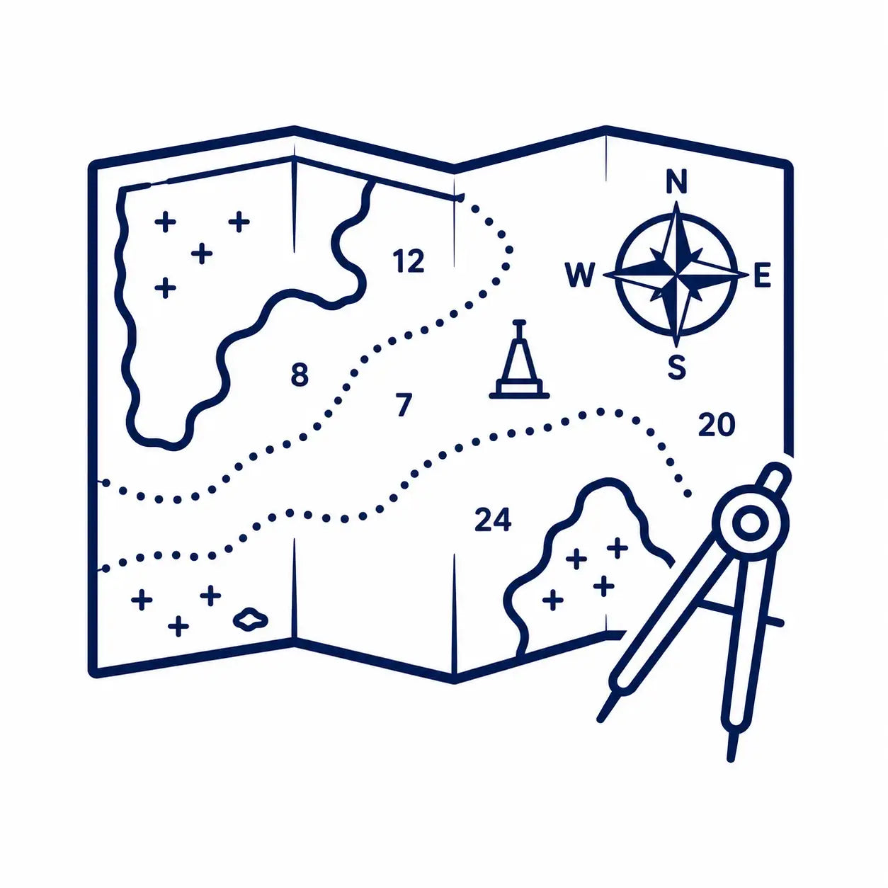Navigation charts icon