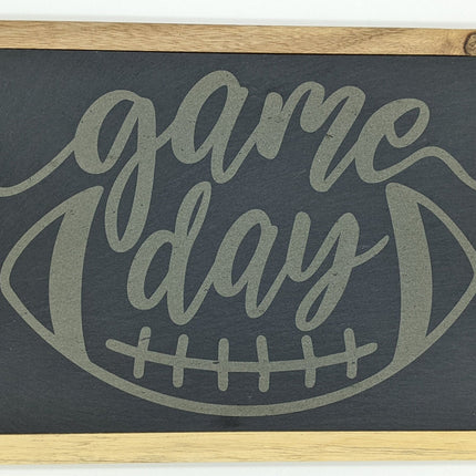 Acacia and Slate Cutting Board | Game Day Football Charcuterie Board
