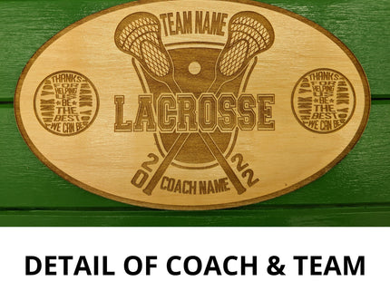 Lacrosse Coach Personalized Award | Custom Team Thank You Wood Plaque
