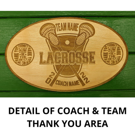 Lacrosse Coach Personalized Award | Custom Team Thank You Wood Plaque