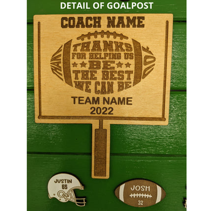 Football Coach Personalized Award | Custom Team Thank You Wood Plaque