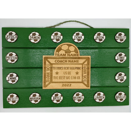Soccer Coach Personalized Award | Custom Team Thank You Wood Plaque