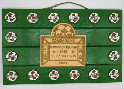 Soccer Coach Personalized Award | Custom Team Thank You Wood Plaque
