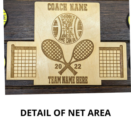 Tennis Coach Personalized Award | Custom Team Thank You Wood Plaque