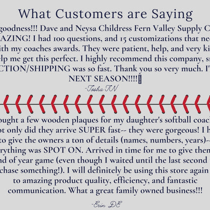 Baseball and Softball Coach Award | Custom Team Thank You Plaque