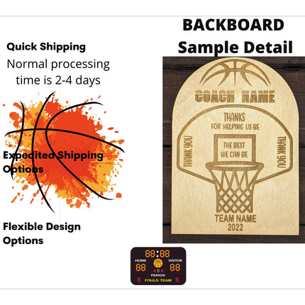 Personalized Basketball Coach Plaque: Custom Team Award, End of Season Gift