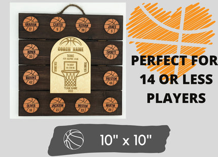 Personalized Basketball Coach Plaque: Custom Team Award, End of Season Gift