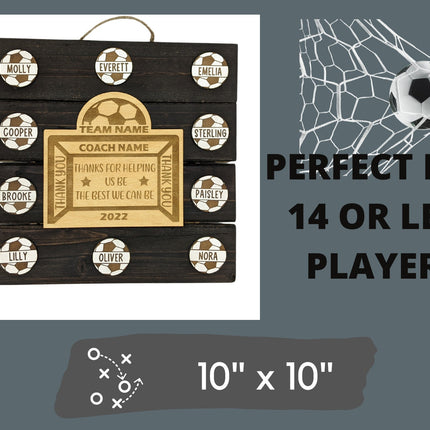 Soccer Coach Personalized Award | Custom Team Thank You Wood Plaque