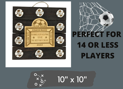 Soccer Coach Personalized Award | Custom Team Thank You Wood Plaque