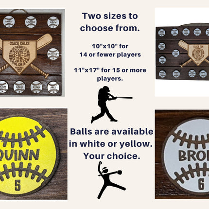 Baseball and Softball Coach Award | Custom Team Thank You Plaque