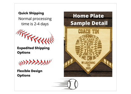Baseball and Softball Coach Award | Custom Team Thank You Plaque