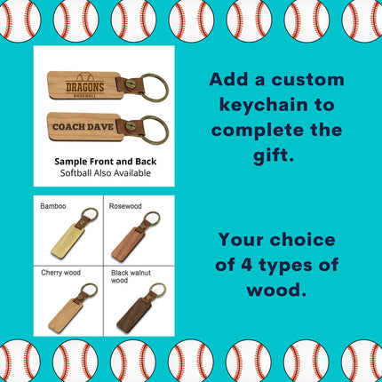 Baseball and Softball Coach Award | Custom Team Thank You Plaque