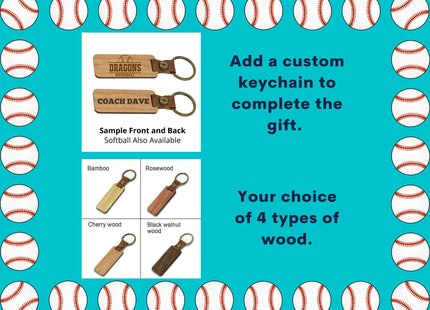 Baseball and Softball Coach Award | Custom Team Thank You Plaque