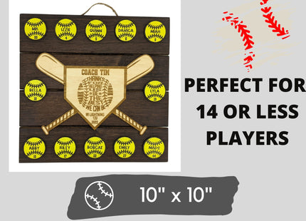 Baseball and Softball Coach Award | Custom Team Thank You Plaque
