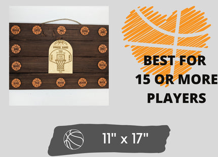 Basketball Coach Personalized Award | Custom Team Thank You Wood Plaque