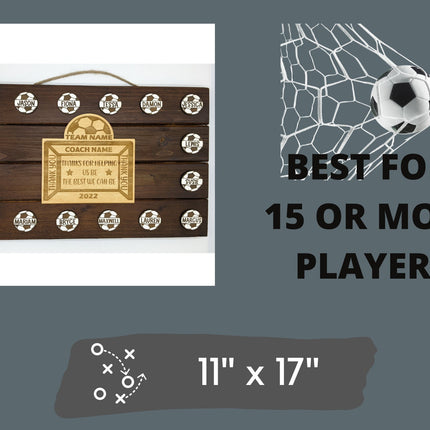 Soccer Coach Personalized Award | Custom Team Thank You Wood Plaque