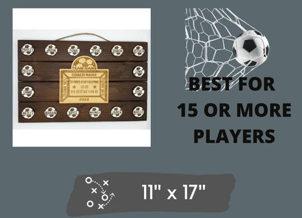 Personalized Soccer Coach Plaque: Custom Engraved Wooden Team Award