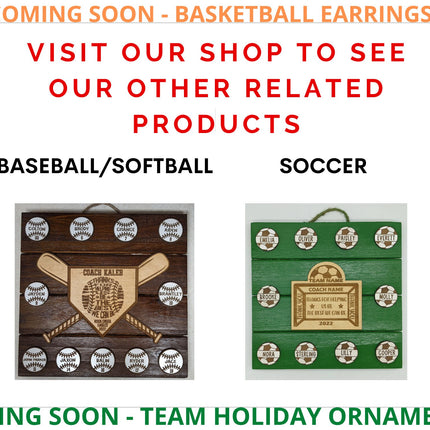 Personalized Baseball Earrings: Custom Team Number & Colors