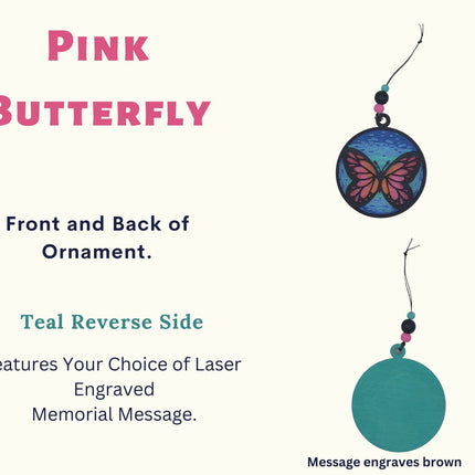 Butterfly Memorial Ornament, Kids Memorial Ornament, Personalized Memorial Ornament, Parent Loss, Family Member Loss