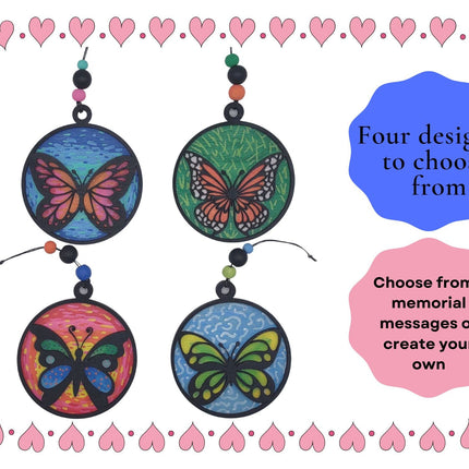 Butterfly Memorial Ornament, Kids Memorial Ornament, Personalized Memorial Ornament, Parent Loss, Family Member Loss