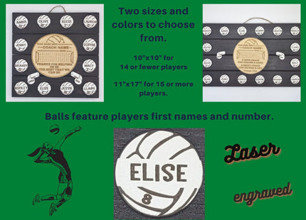 Volleyball Coach Personalized Award | Custom Team Thank You Wood Plaque