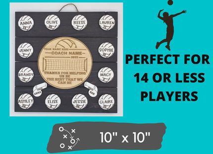 Volleyball Coach Personalized Award | Custom Team Thank You Wood Plaque
