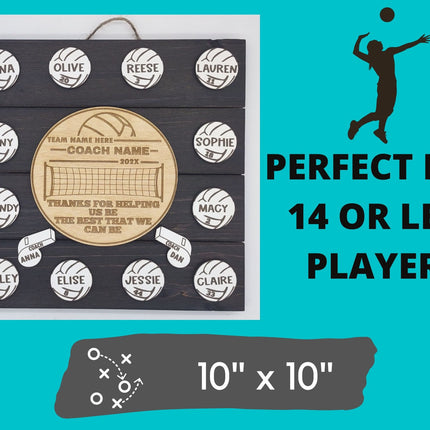 Volleyball Coach Personalized Award | Custom Team Thank You Wood Plaque