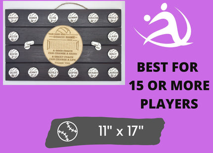 Volleyball Coach Personalized Award | Custom Team Thank You Wood Plaque