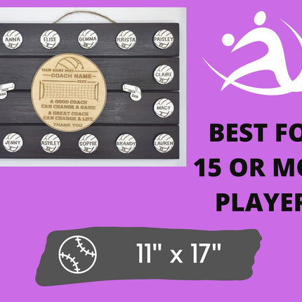Volleyball Coach Personalized Award | Custom Team Thank You Wood Plaque